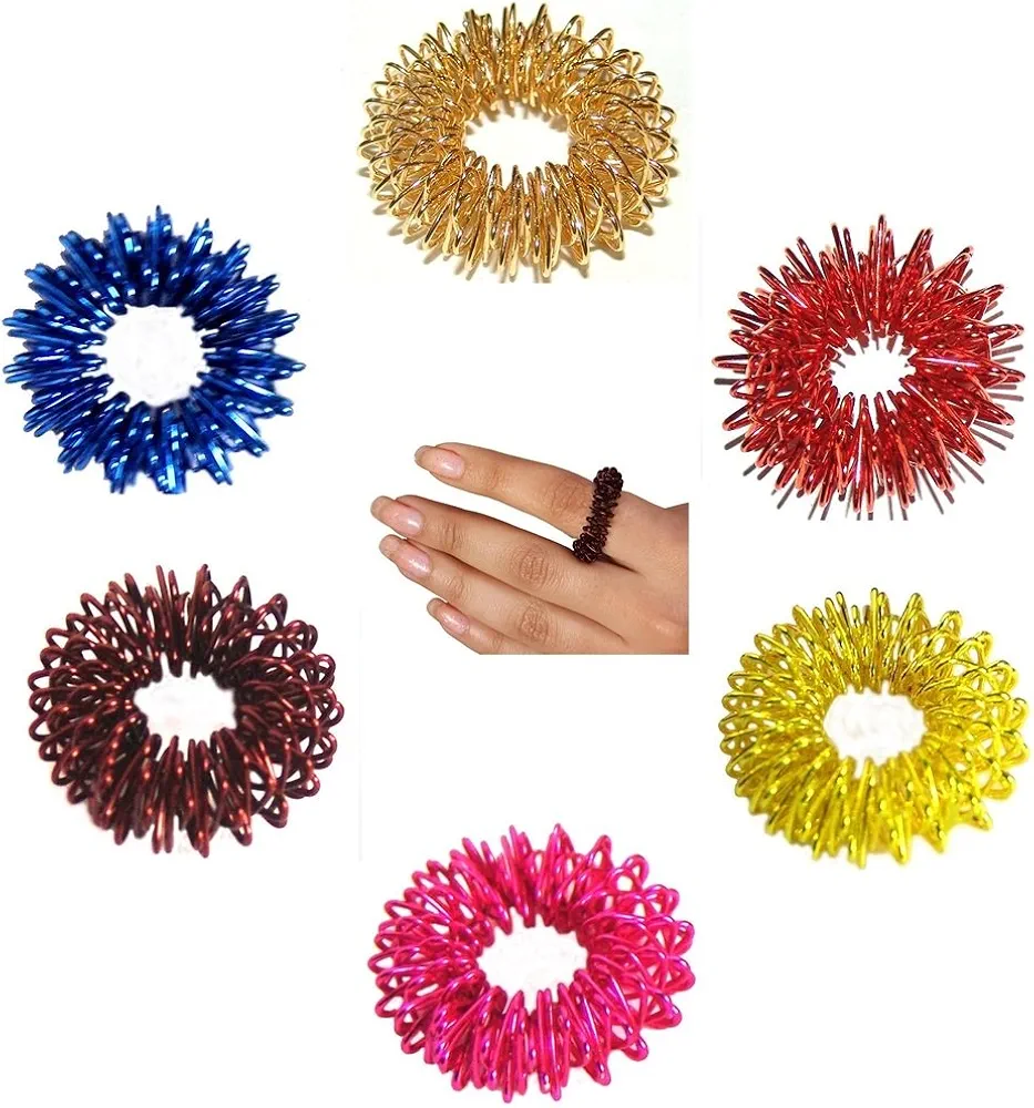 71v9HNFZ0wL._AC_UF1000,1000_QL80_FMwebp_ Acupressure Finger Rings – Sujok Therapy Stimulation Rings (10-Pack) - Image 1