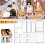 Acrylic Drawer Organizer Set – Clear Modular Storage for Makeup, Stationery & Kitchen